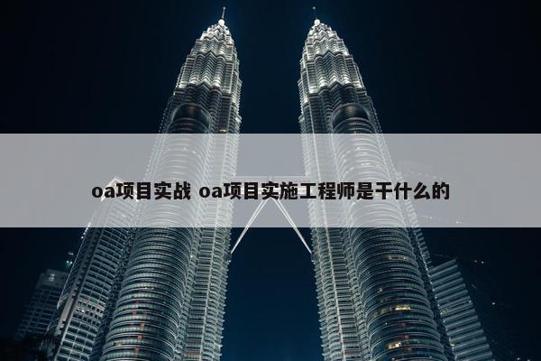 oa项目实战 oa项目实施工程师是干什么的