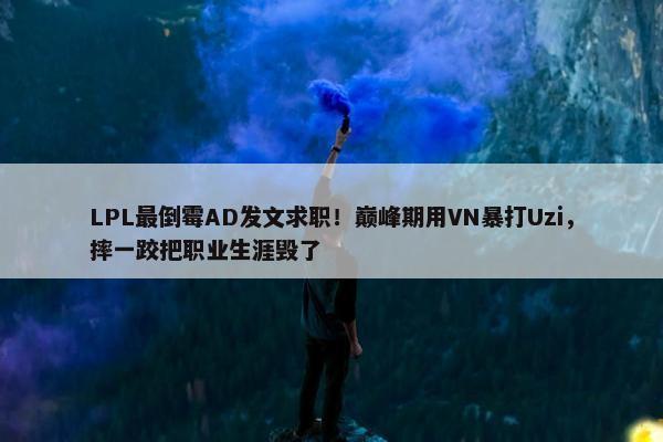 LPL最倒霉AD发文求职！巅峰期用VN暴打Uzi，摔一跤把职业生涯毁了