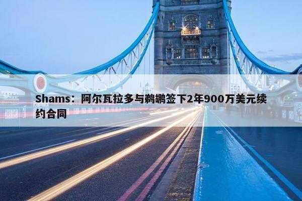 Shams：阿尔瓦拉多与鹈鹕签下2年900万美元续约合同