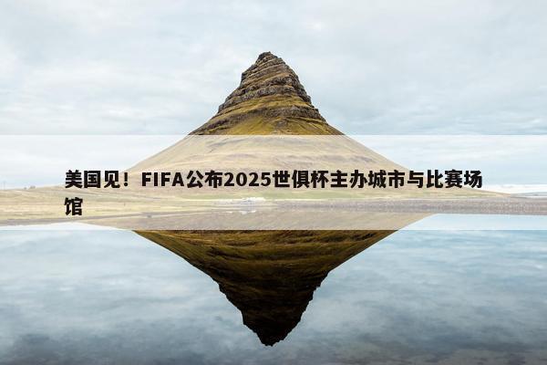 美国见！FIFA公布2025世俱杯主办城市与比赛场馆