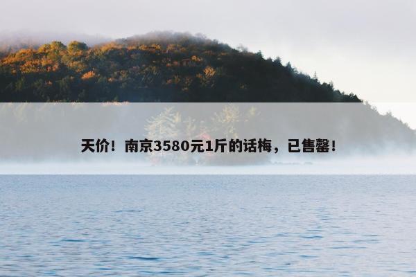 天价！南京3580元1斤的话梅，已售罄！