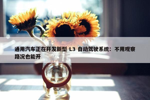 通用汽车正在开发新型 L3 自动驾驶系统：不用观察路况也能开